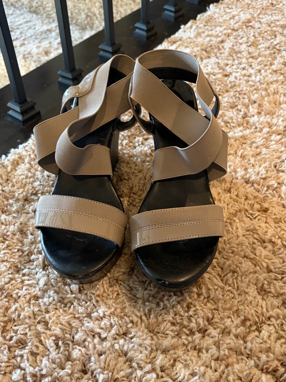 Women’s Taupe Strappy Wedge Sandals